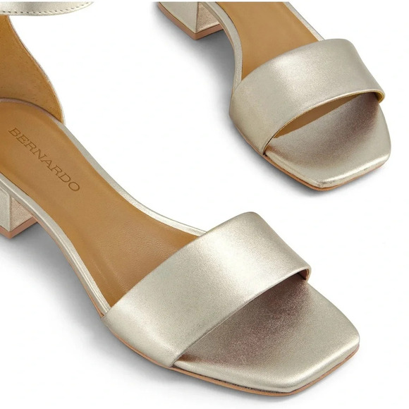 NIB Bernando Jalena Low Heel Sandal Champagne Antique Calf Size 9 - Picture 5 of 11